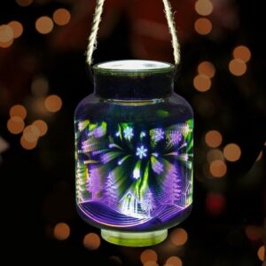 Akasztós 3D hatású LED váza karácsonyi dísz